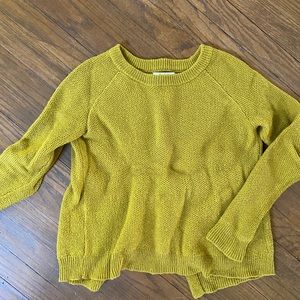 Madewell mustard sweater with unique back